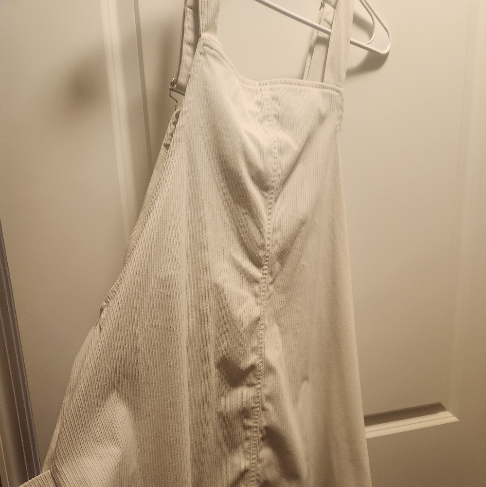 Corduroy off white mini dress